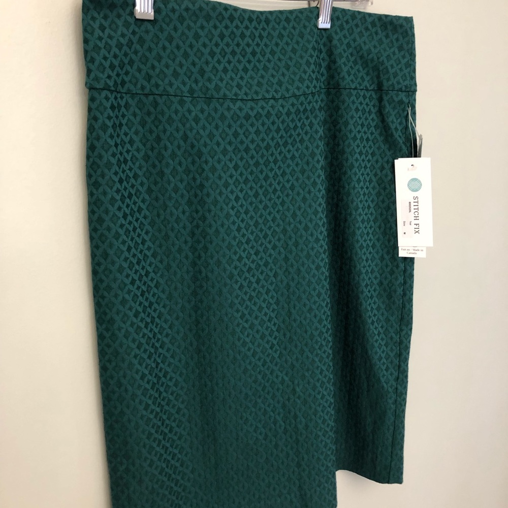 Teal stretch pencil skirt